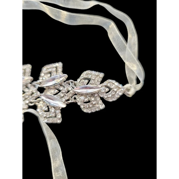 Sparkling Rhinestone Wedding Tie Headband - Picture 5 of 8